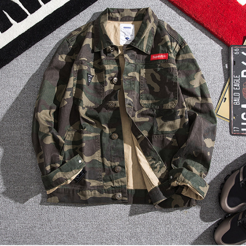 Streetwear Brand Denim - Chaqueta vaquera holgada para hombres, abrigo